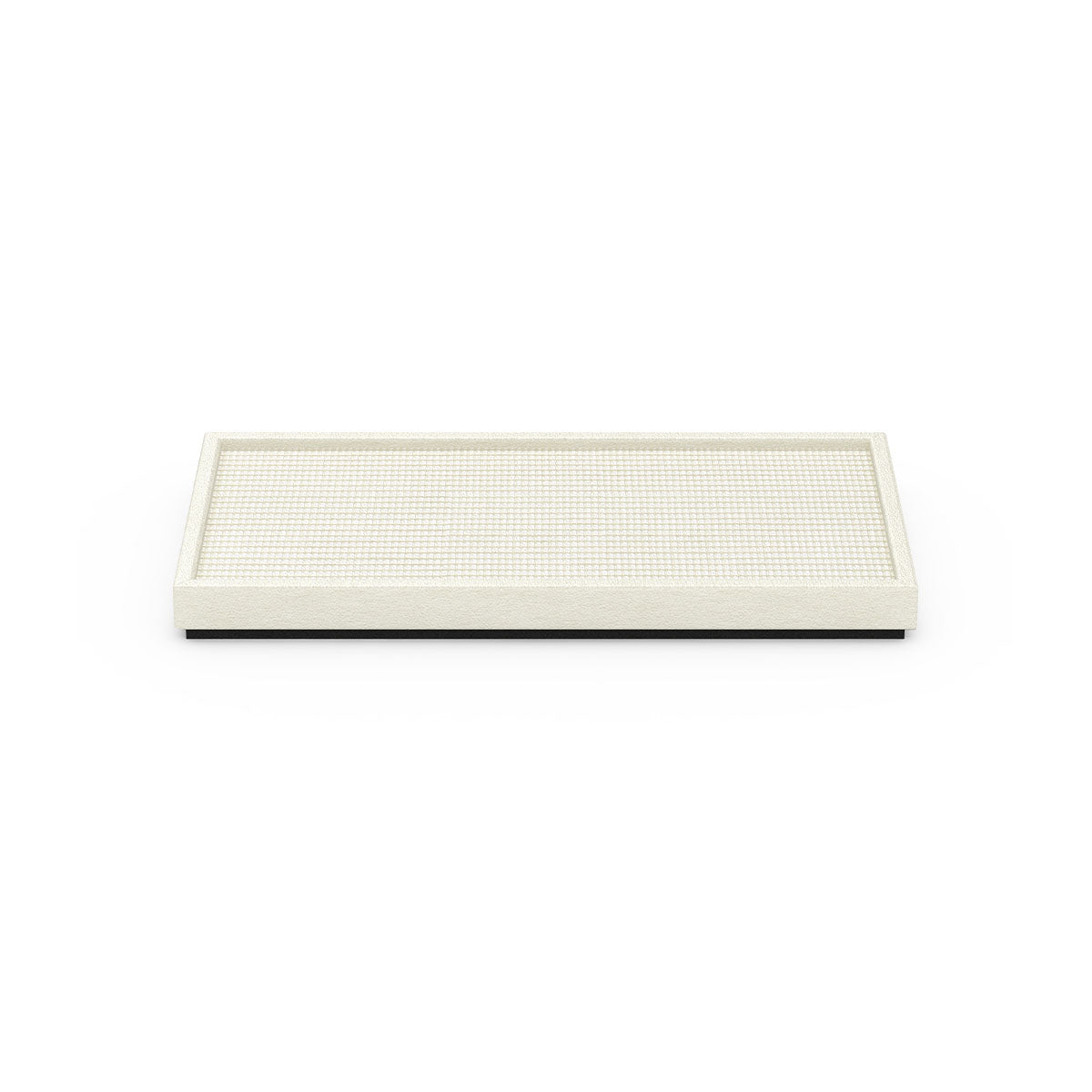 Small Rectangle Platform Tray - Classic Weave Leather Match - Signature Collection