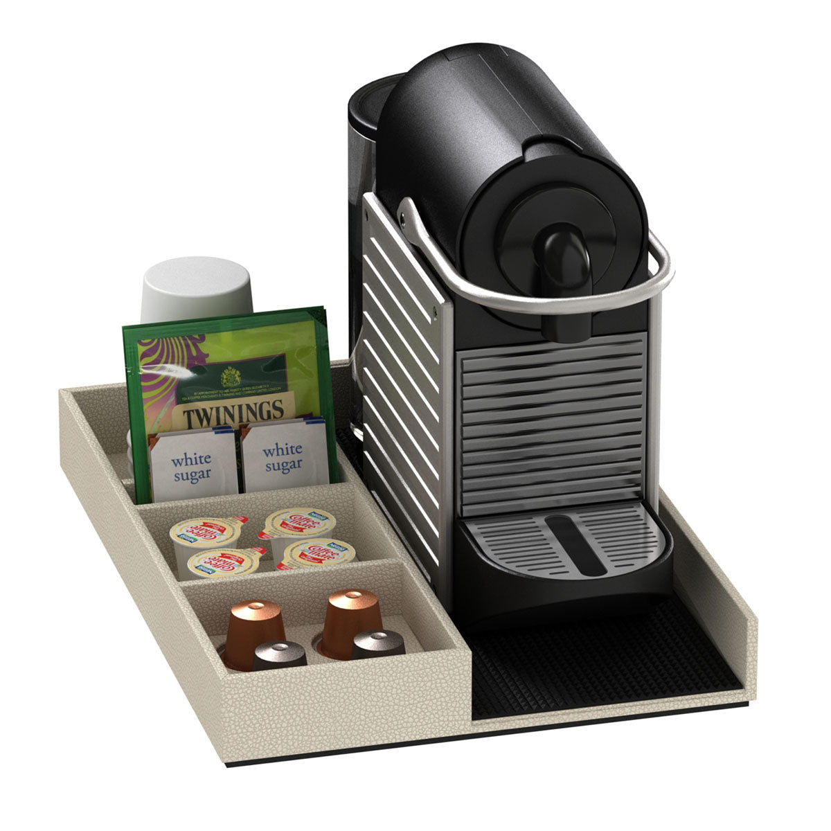 Coffee Machine and Condiment Tray - Faux Shagreen Leather Match - Signature Collection