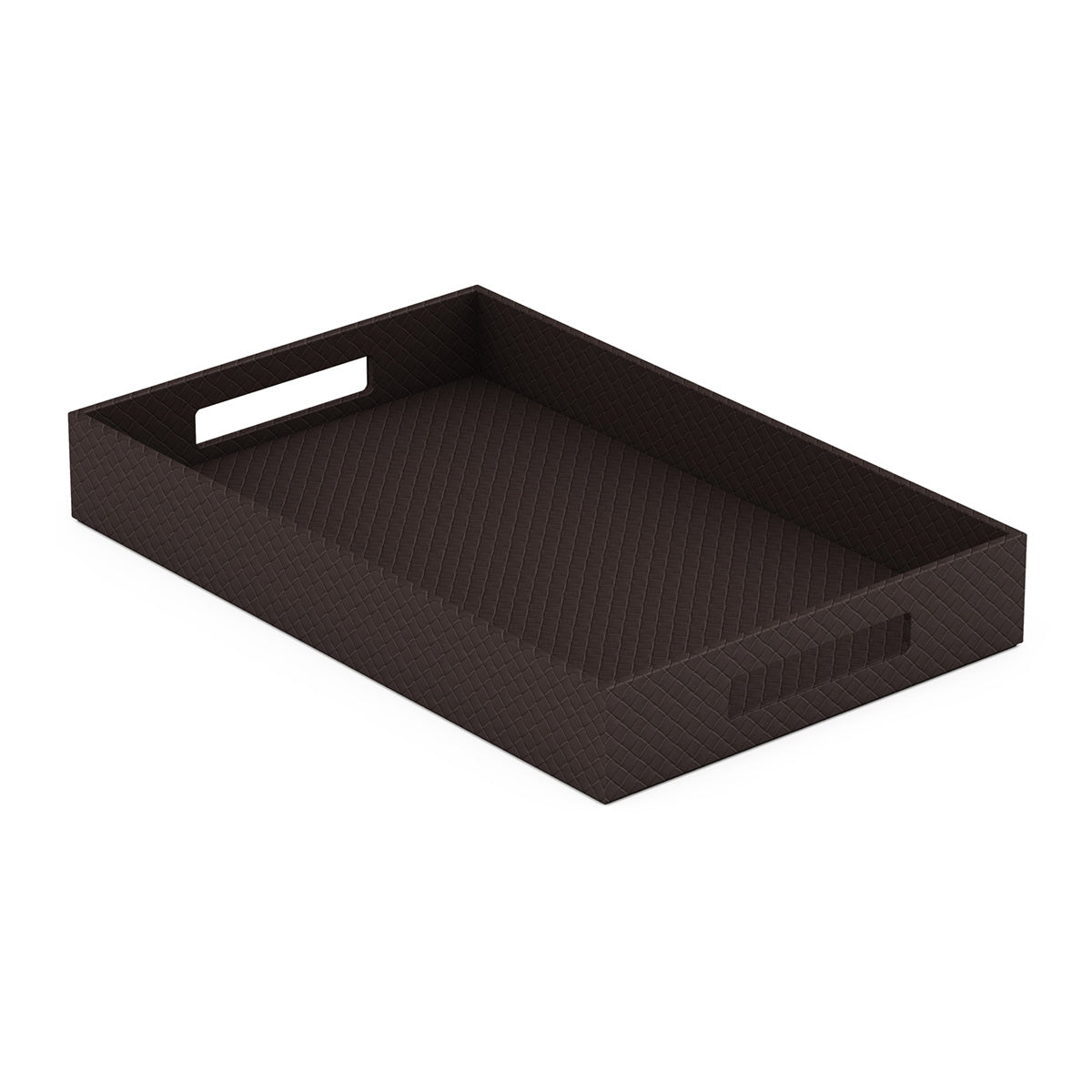 Service Tray with Handles - Jumbo Woven Embossed Leather Match - Signature Collection