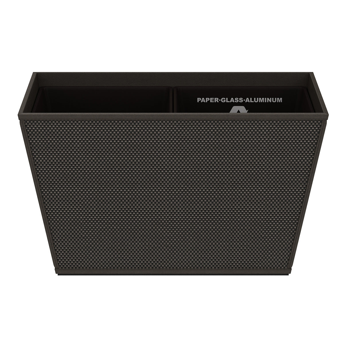 Tapered Recycling Bin w/ Plastic Liners - Broadweave Leather Match - Signature Collection