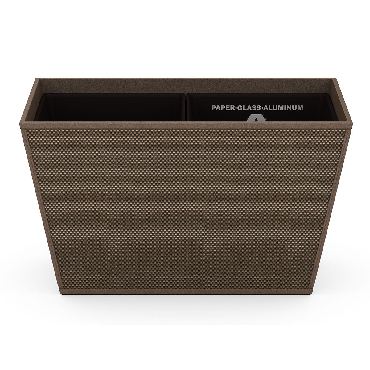 Tapered Recycling Bin w/ Plastic Liners - Broadweave Leather Match - Signature Collection