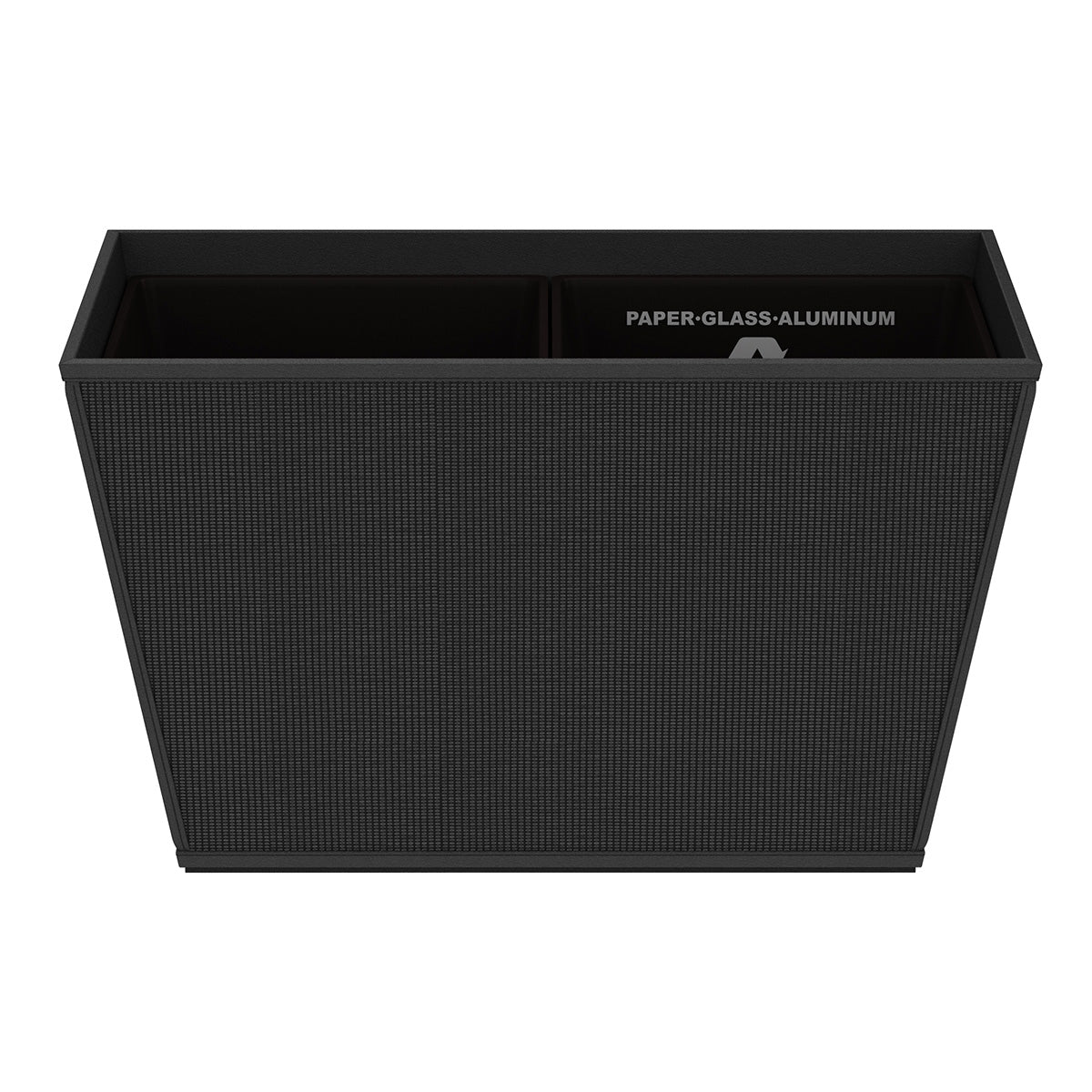 Tapered Recycling Bin w/ Plastic Liners - Classic Weave Leather Match - Signature Collection