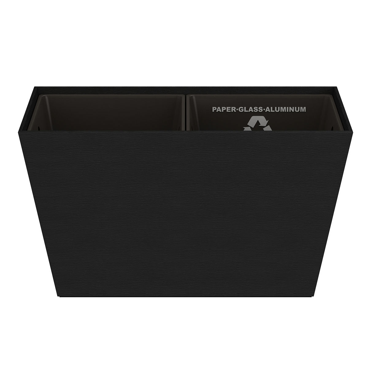 Tapered Recycling Bin w/ Plastic Liners - Wave Texture Leather Match - Signature Collection