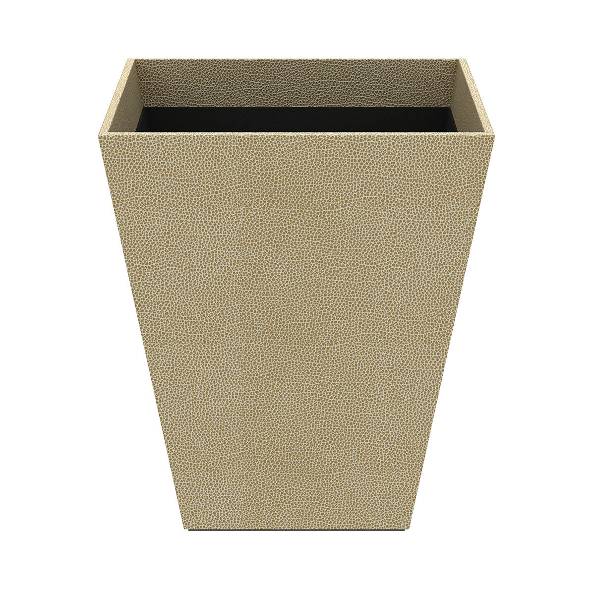 Pyramid Wastebasket - Faux Shagreen Leather Match - Quick Ship