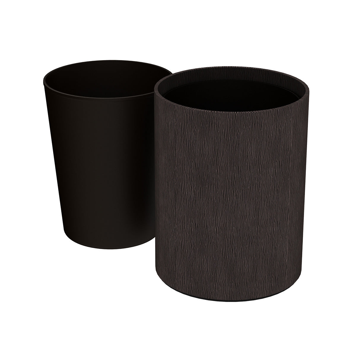 Cylinder Wastebasket - Wave Texture Leather Match - Signature Collection