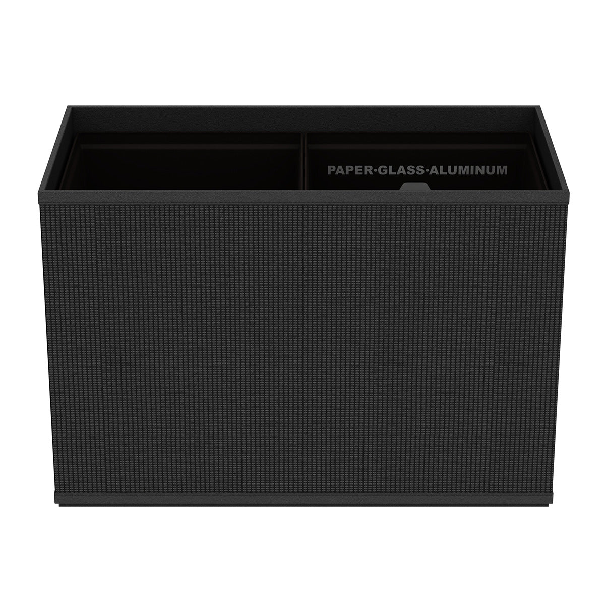 Double Cube Recycling Bin w/ Plastic Liners - Classic Weave Leather Match - Signature Collection