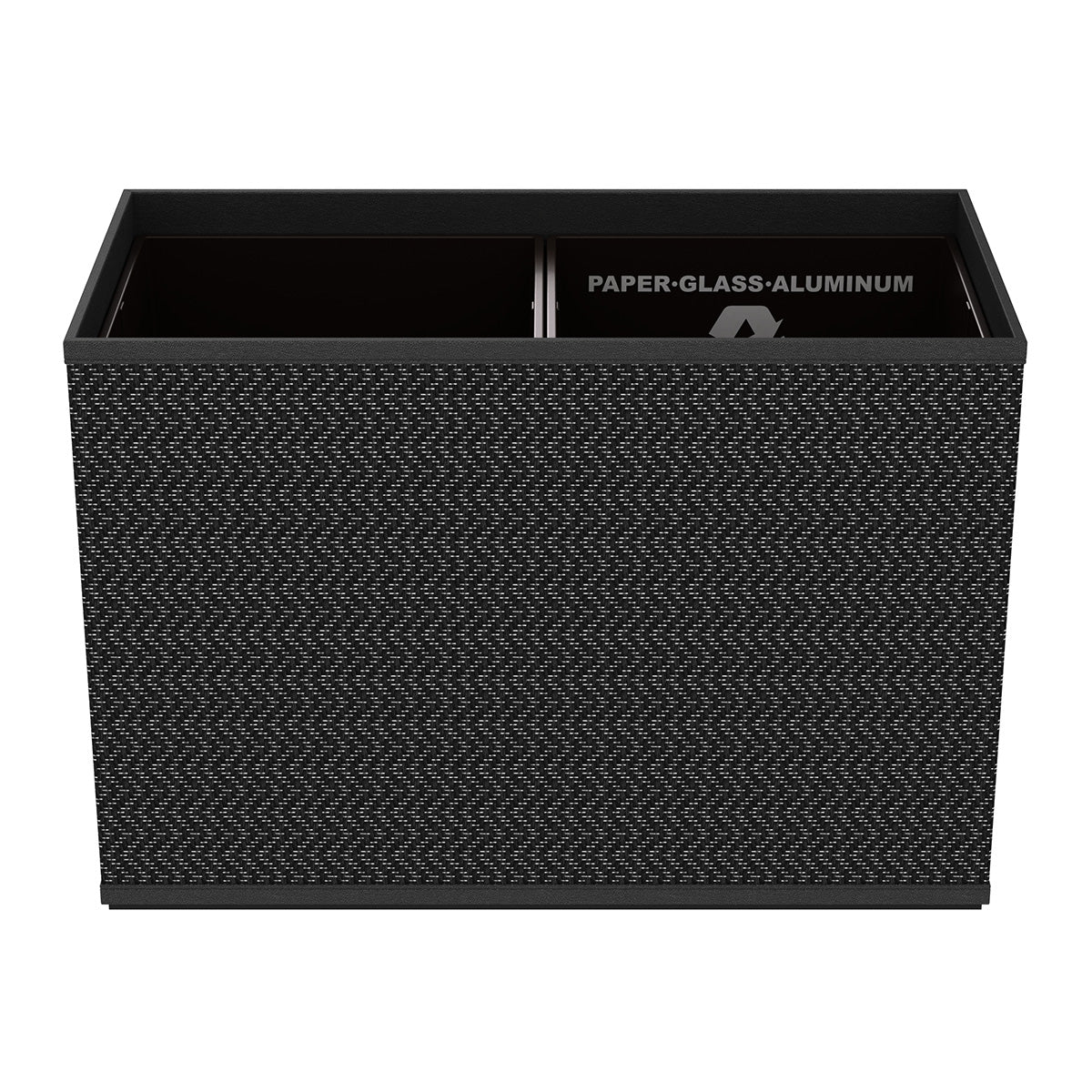 Double Cube Recycling Bin w/ Plastic Liners - Chevron Mendong - Signature Collection