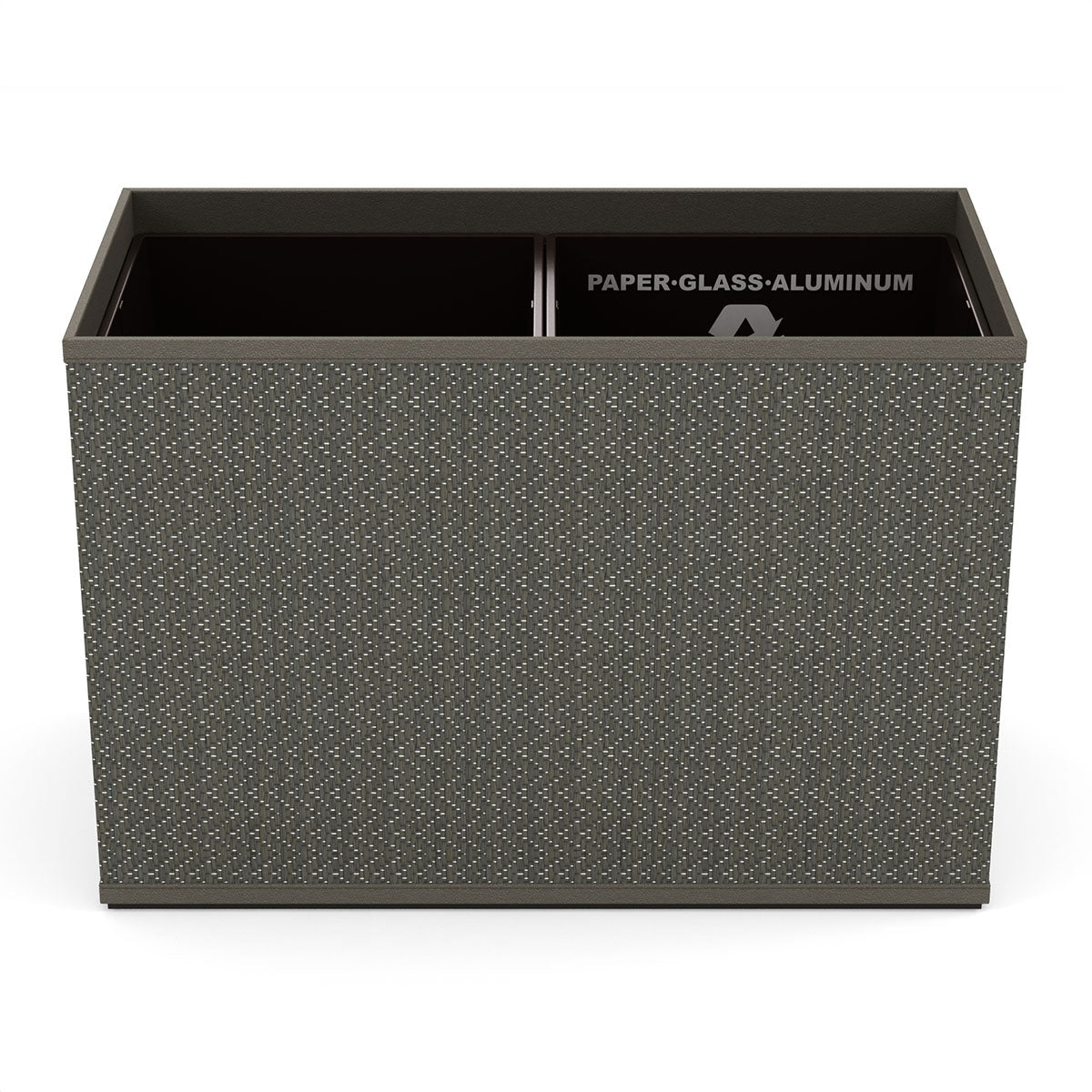 Double Cube Recycling Bin w/ Plastic Liners - Chevron Mendong - Signature Collection