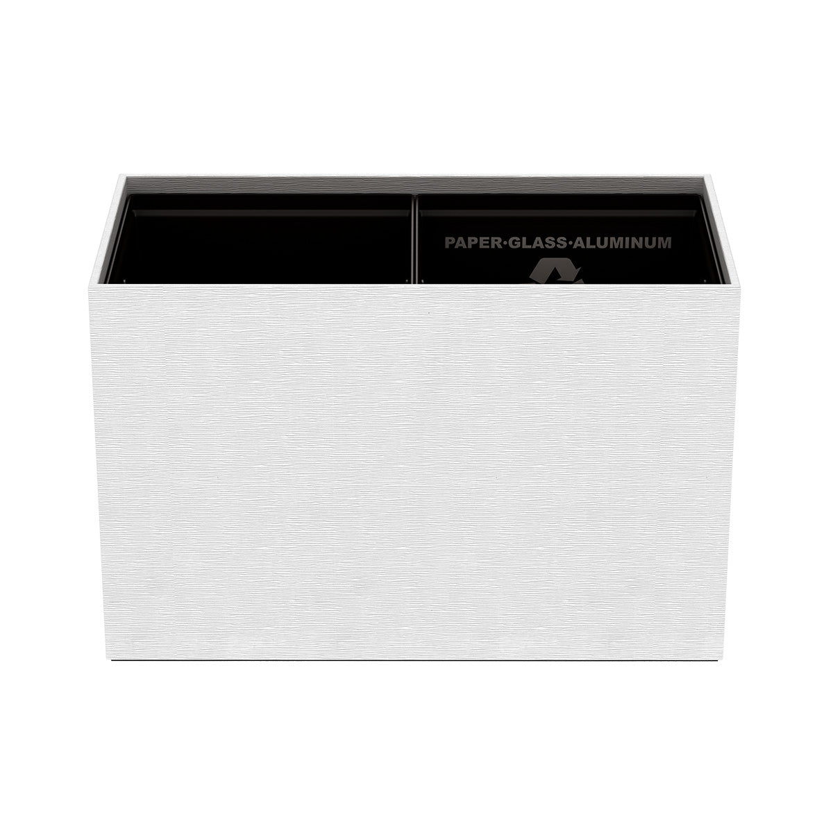Double Cube Recycling Bin w/ Plastic Liners - Wave Textured Leather Match - Quick Ship