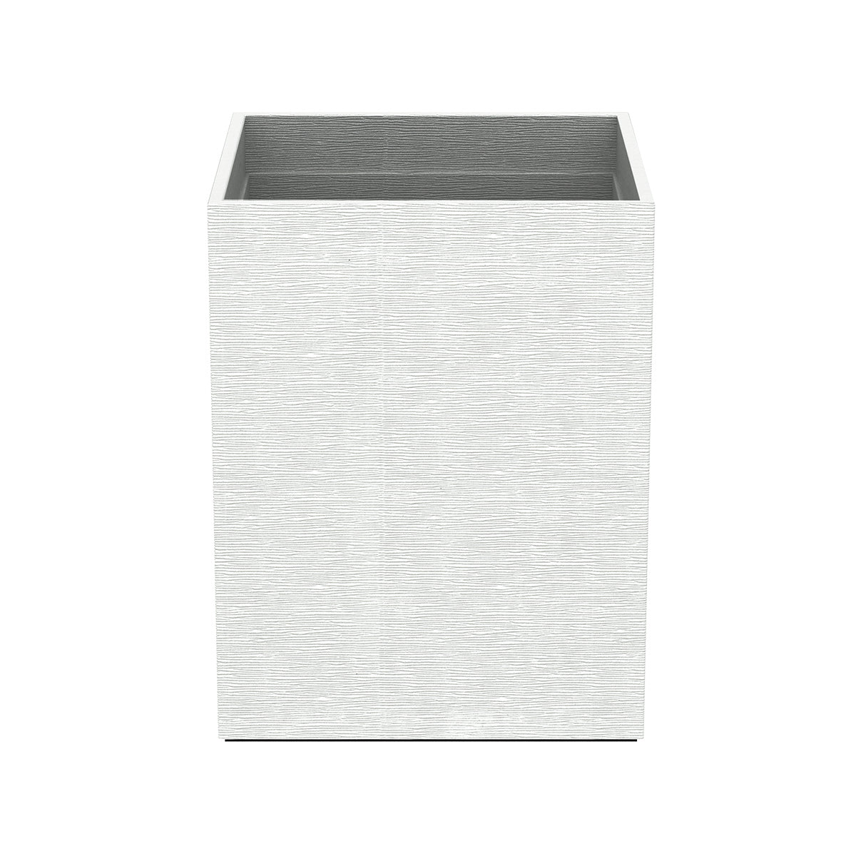 Cube Wastebasket - Wave Textured Leather Match - Quick Ship