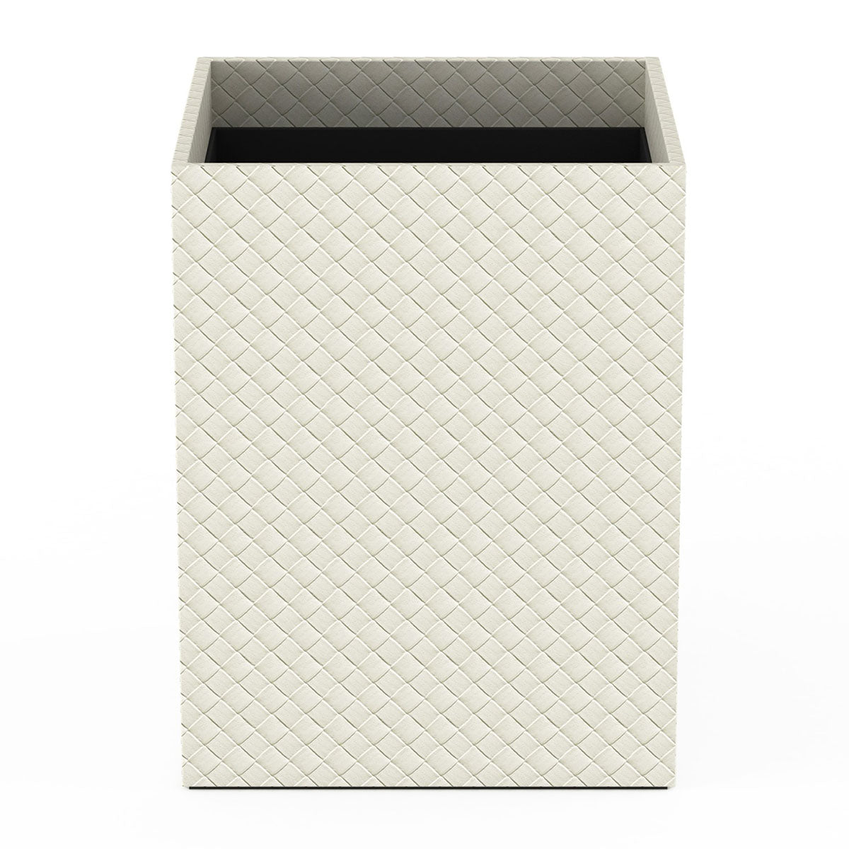 Cube Wastebasket - Jumbo Woven Embossed Leather Match - Signature Collection