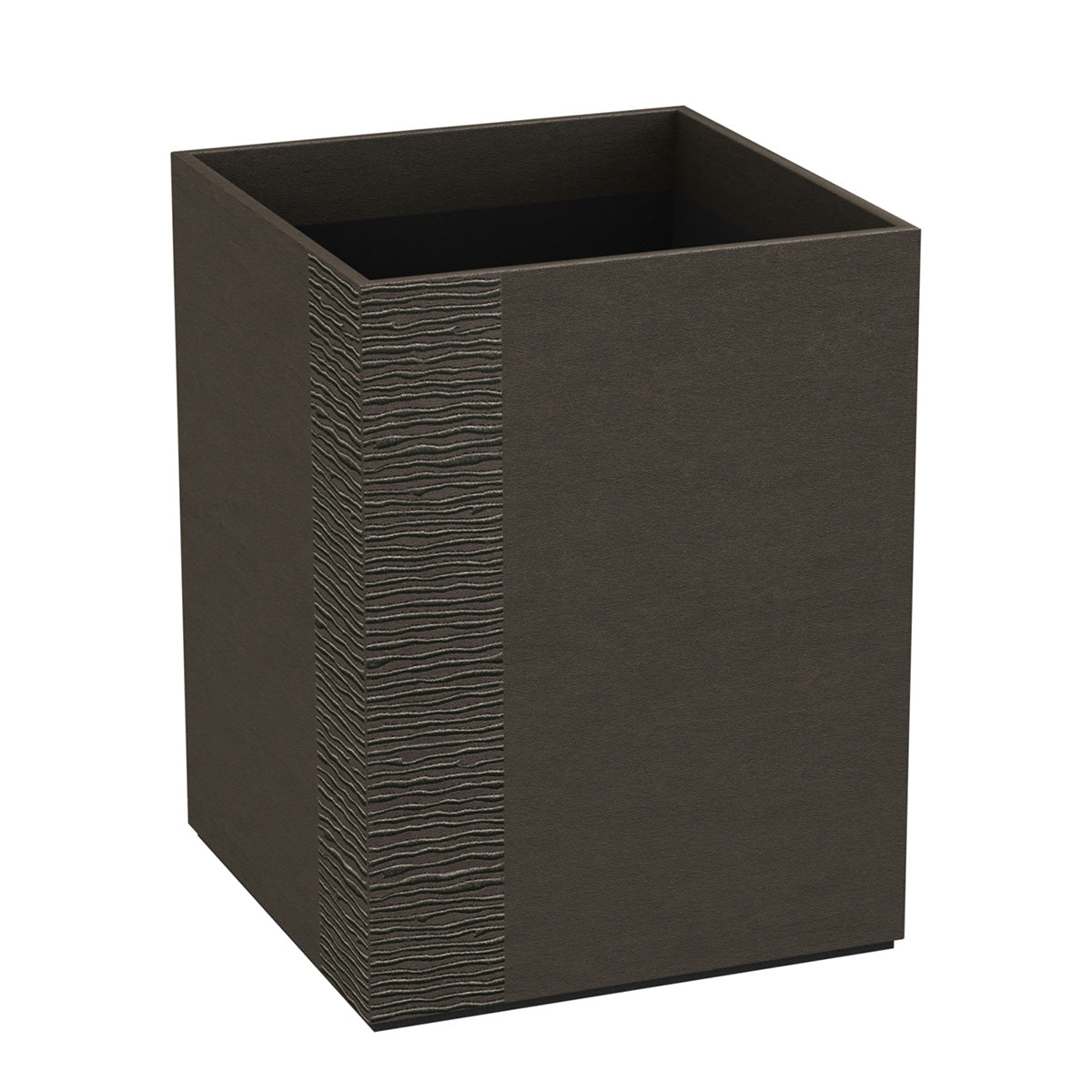 Cube Wastebasket - Embroidered Leather Match - Signature Collection