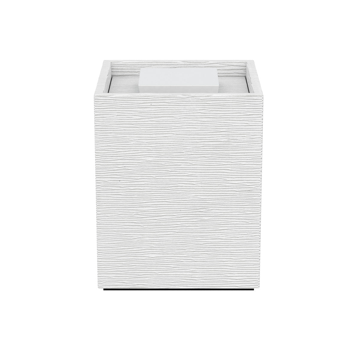 Cube Canister w/ Recessed Handle - Wave Textured Leather Match - Quick Ship