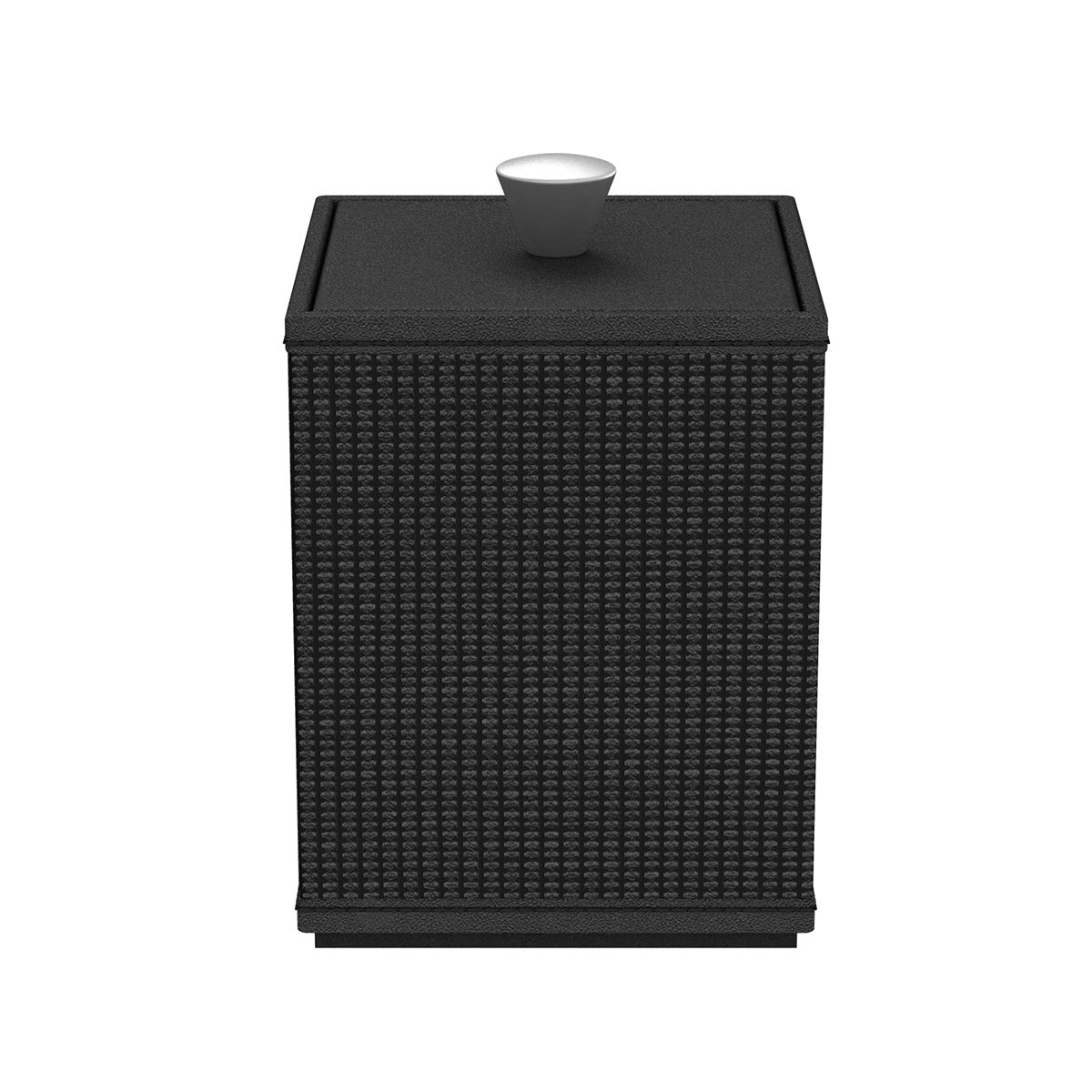 Cube Canister w/ Aluminum Knob - Classic Weave Leather Match - Signature Collection