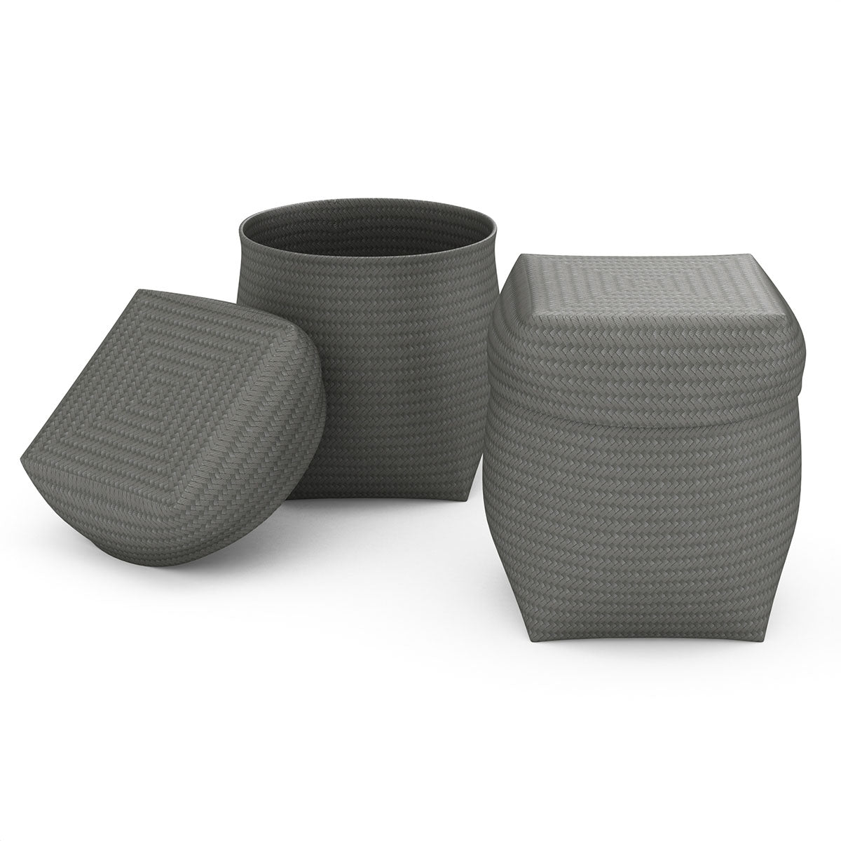 Round Hamper w/ Lid - Polyweave - Signature Collection