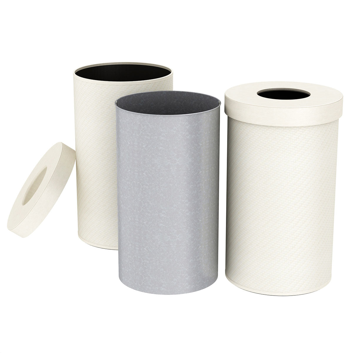 Large Cylinder Hamper w/ 6" Hole & Metal Liner - Plaited Polyweave - Signature Collection