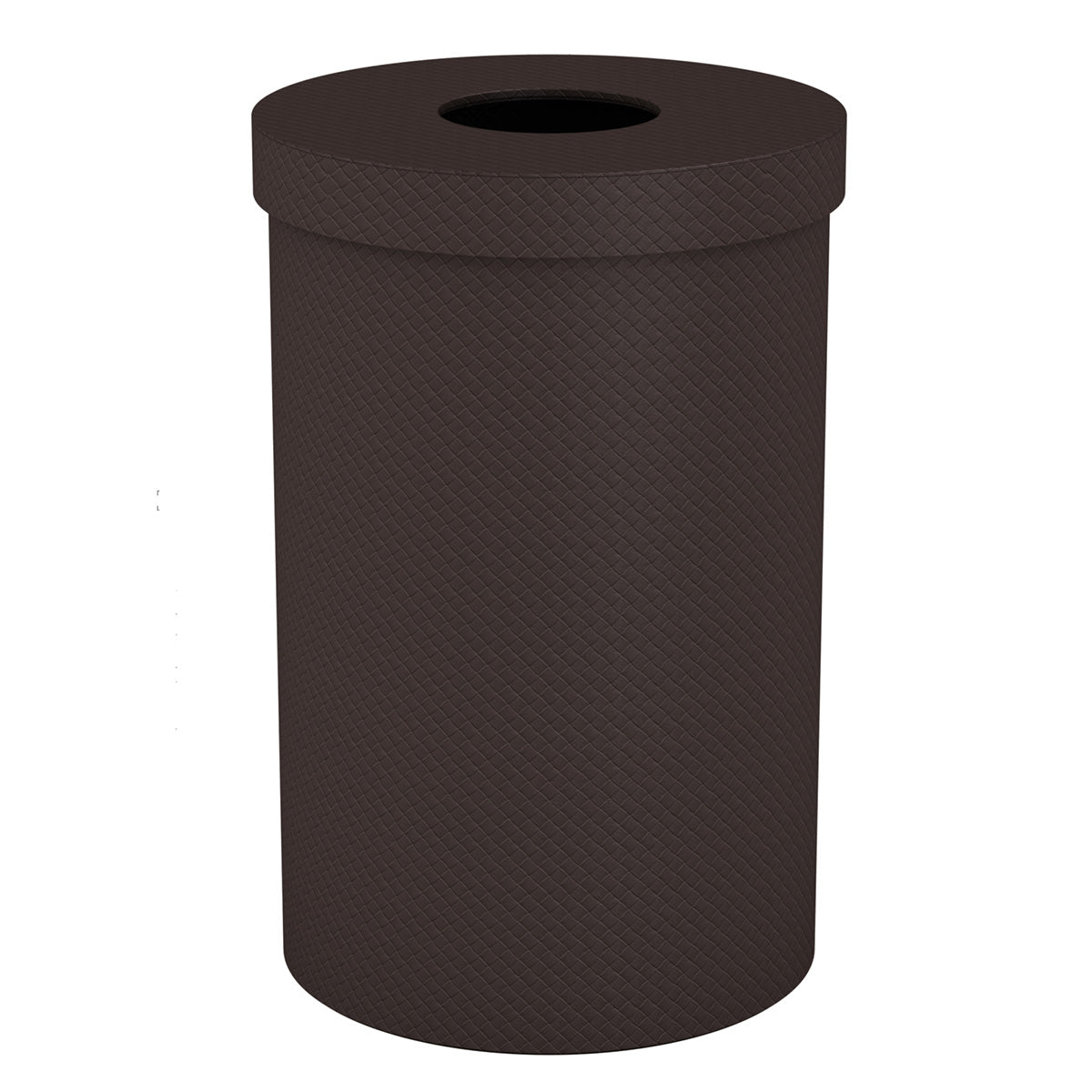 Large Cylinder Hamper w/ 6" Hole - Jumbo Woven Embossed Leather Match - Signature Collection