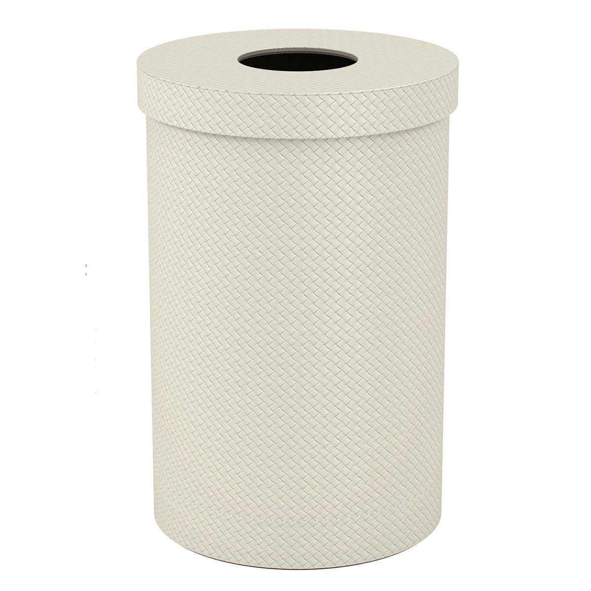 Large Cylinder Hamper w/ 6" Hole - Jumbo Woven Embossed Leather Match - Signature Collection