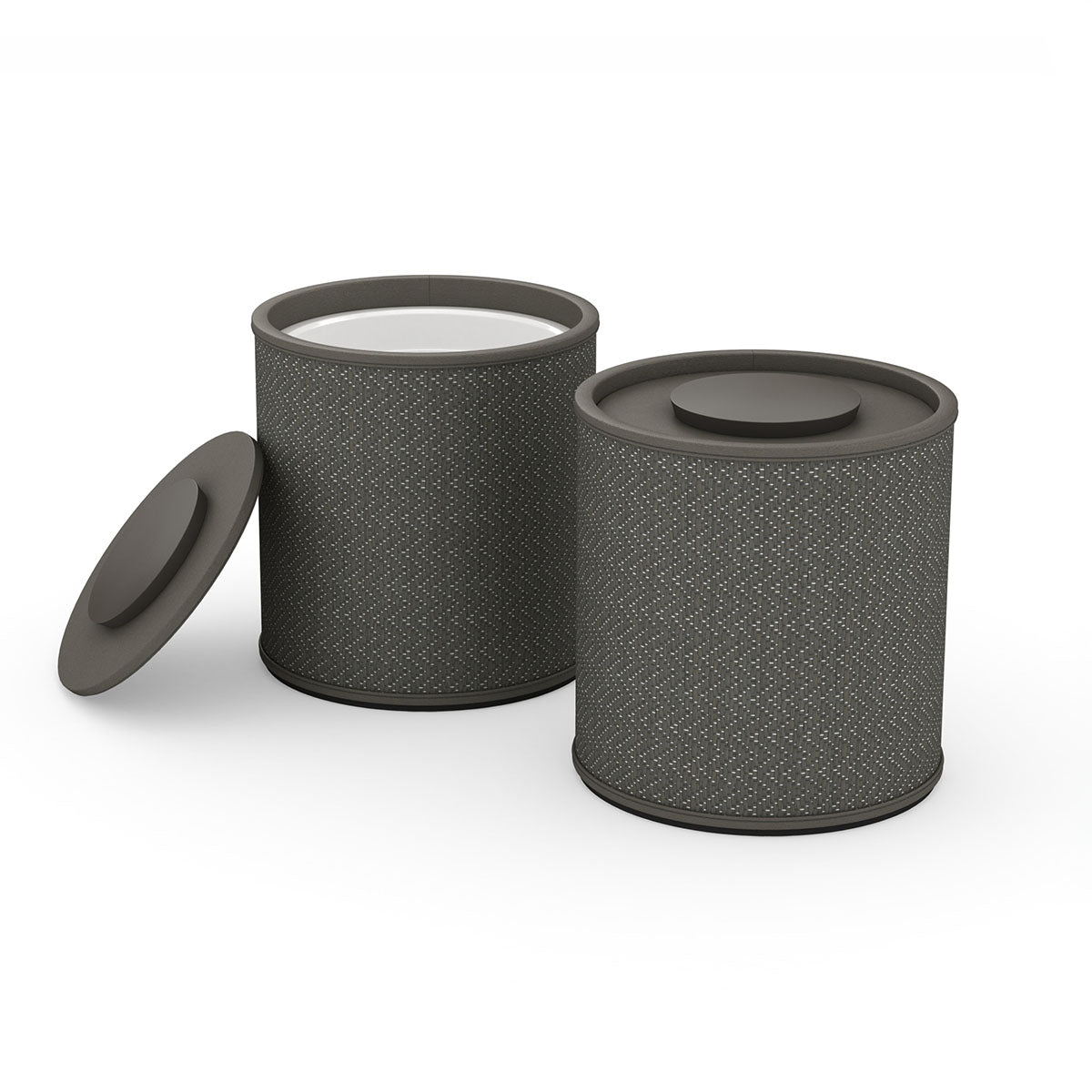 Round Ice Bucket w/ Recessed Handle - Chevron Mendong - Signature Collection