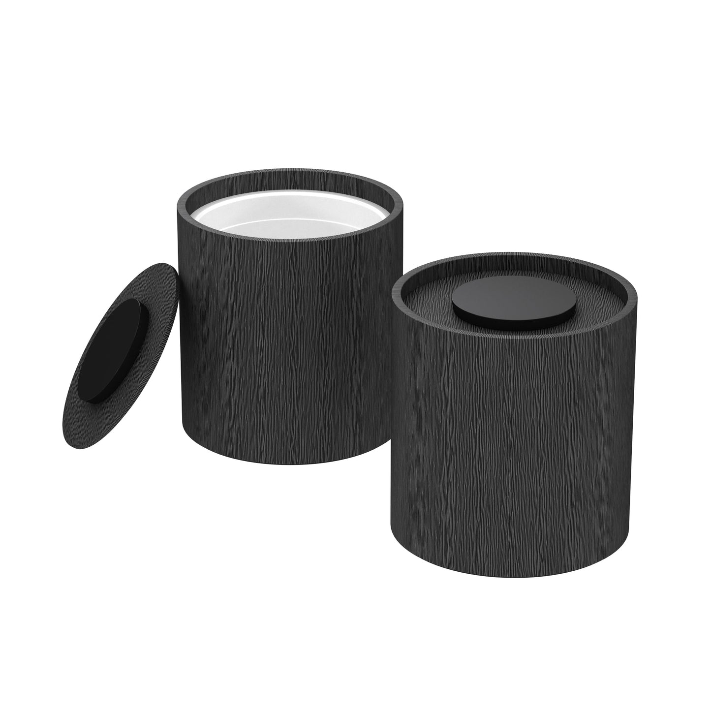 Large Round Ice Bucket w/ Recessed Handles - Wave Texture Leather Match - Signature Collection