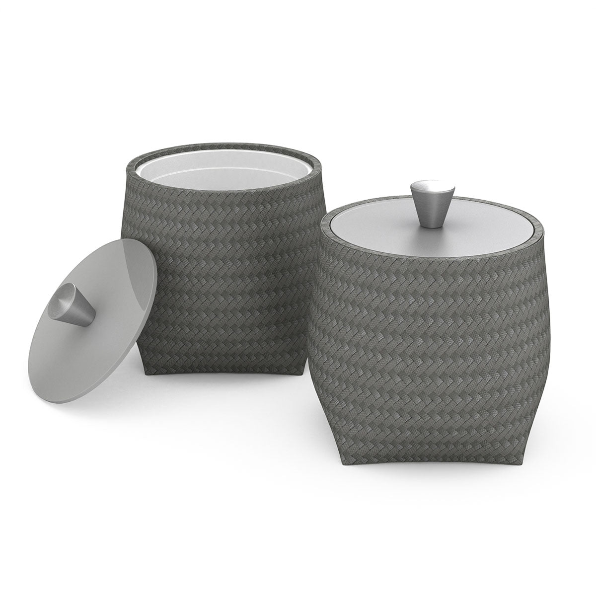 Large Round Ice Bucket w/ Aluminum Knob - Polyweave - Signature