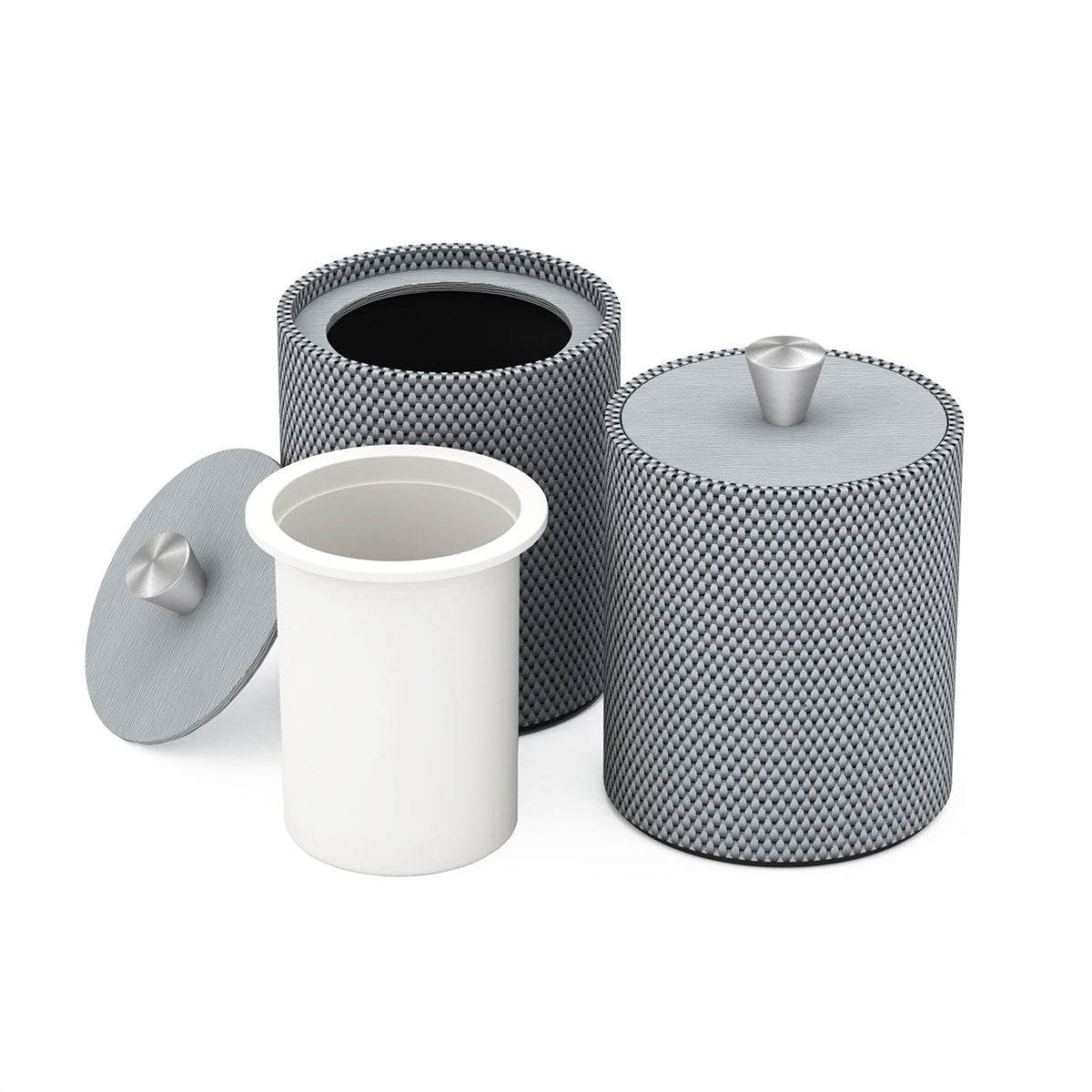 Round Ice Bucket w/ Aluminum Knob - Broadweave Woven Foam - Signature Collection