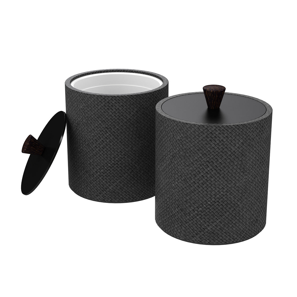 Large Round Ice Bucket w/ Wood Knob - Pandan - Signature Collection