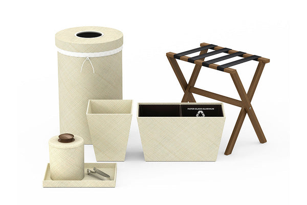 Quick Ship - Natural Pandan with Wood Trim - Guest Room