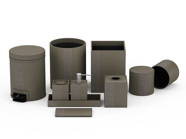 Embroidered Leather Match - Guest Bath