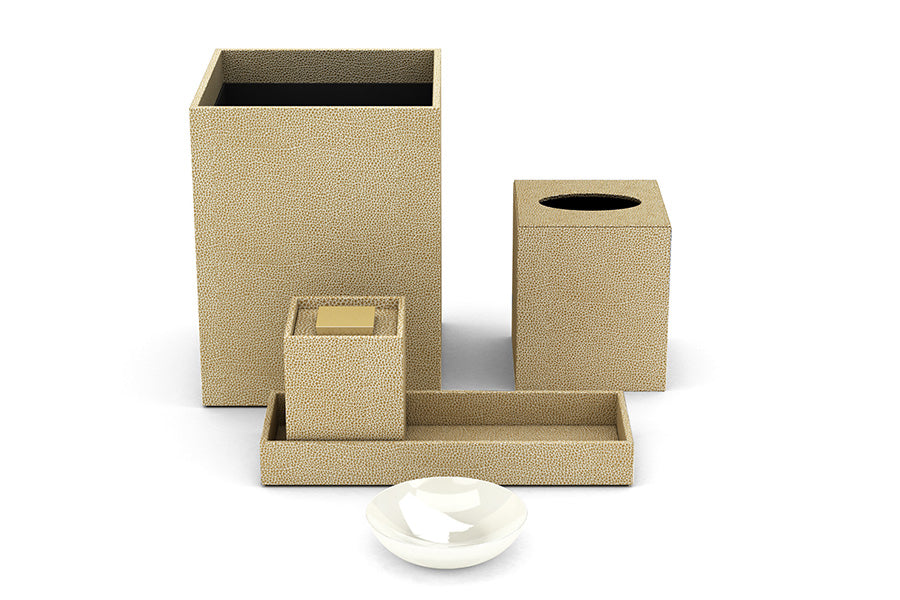 Quick Ship - Faux Shagreen Leather Match - Guest Bath