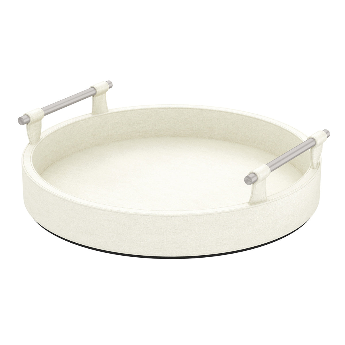 Round Tray w/ Handles - Smooth Leather Match - Signature Collection