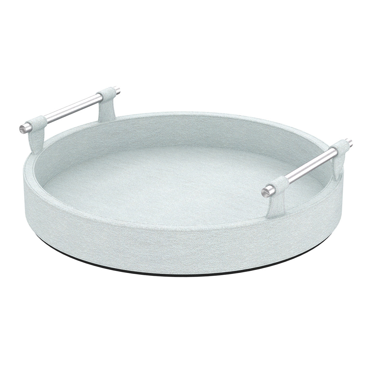 Round Tray w/ Handles - Smooth Leather Match - Signature Collection