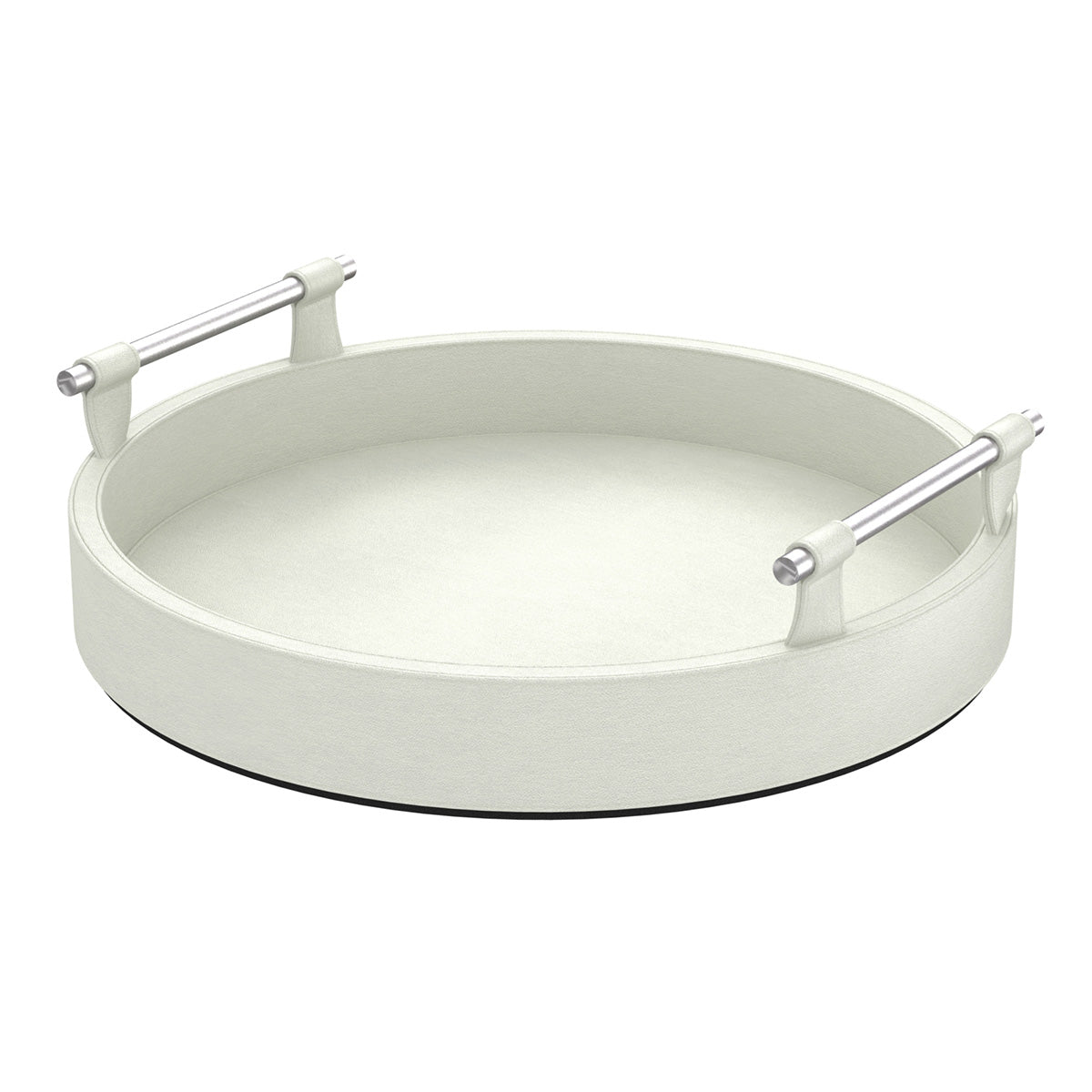 Round Tray w/ Handles - Smooth Leather Match - Signature Collection