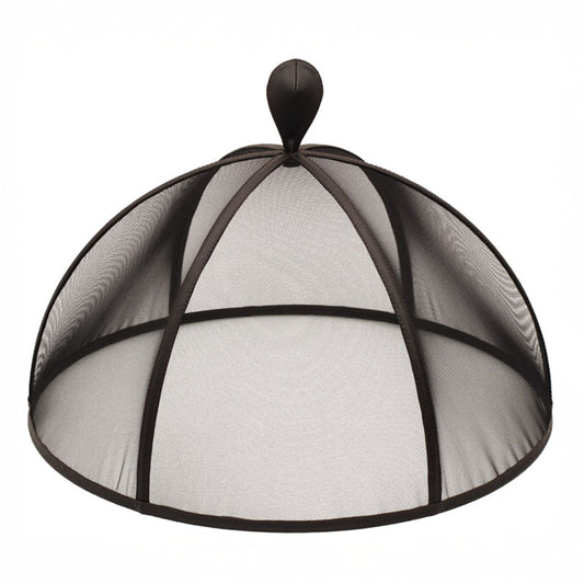 Large Round Cloche - Fabric w/ Leather Match Trim