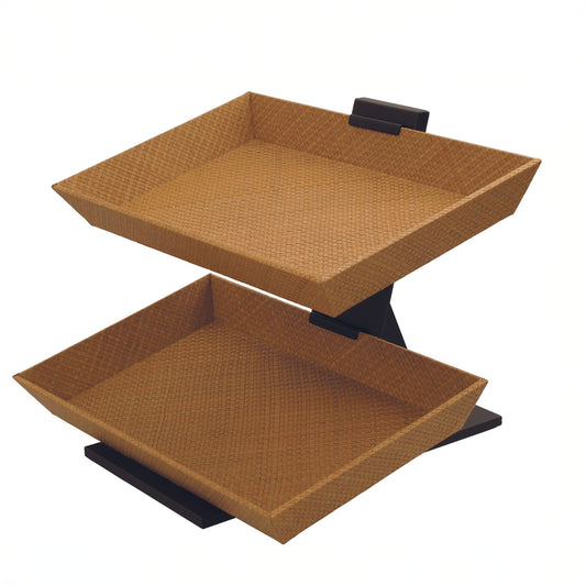Stand for 2 Medium Trays - Smooth Leather Match
