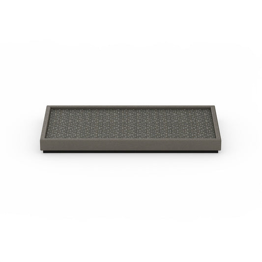 Small Rectangle Platform Tray w/ Trim - Chevron Mendong - Signature Collection