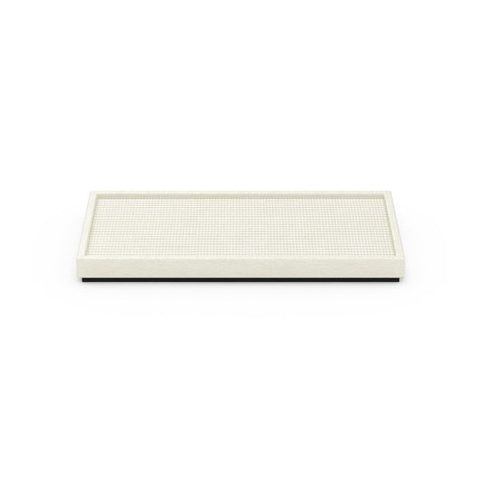 Small Rectangle Platform Tray - Classic Weave Leather Match - Signature Collection