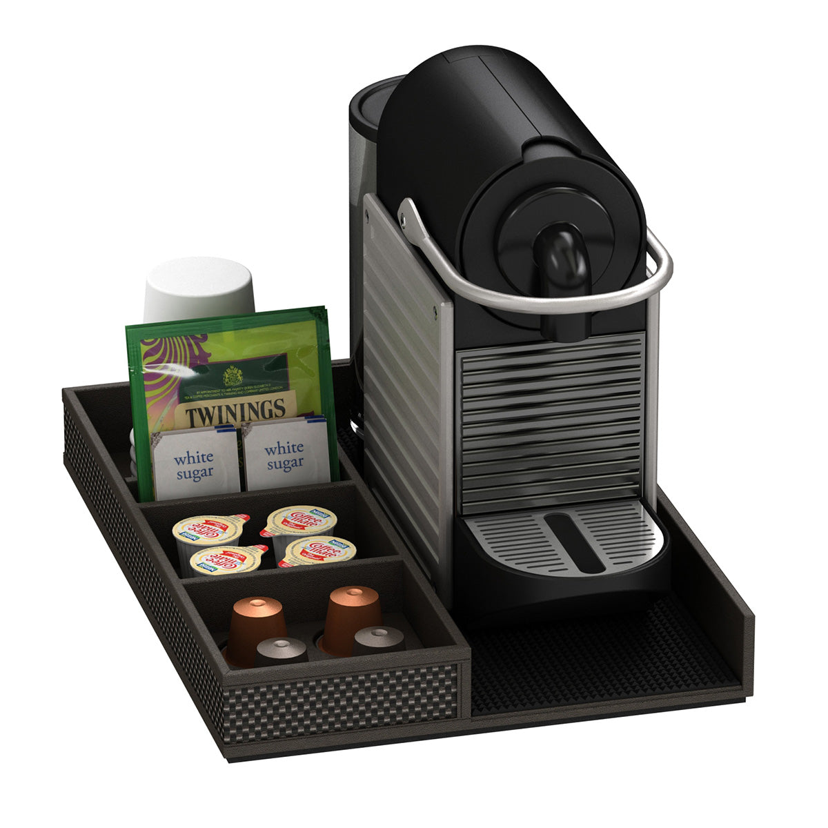 Coffee Machine and Condiment Tray - Broadweave Leather Match - Signature Collection