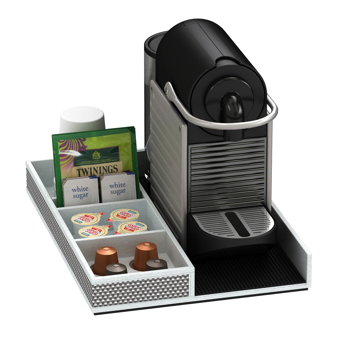 Coffee Machine and Condiment Tray - Broadweave Leather Match - Signature Collection