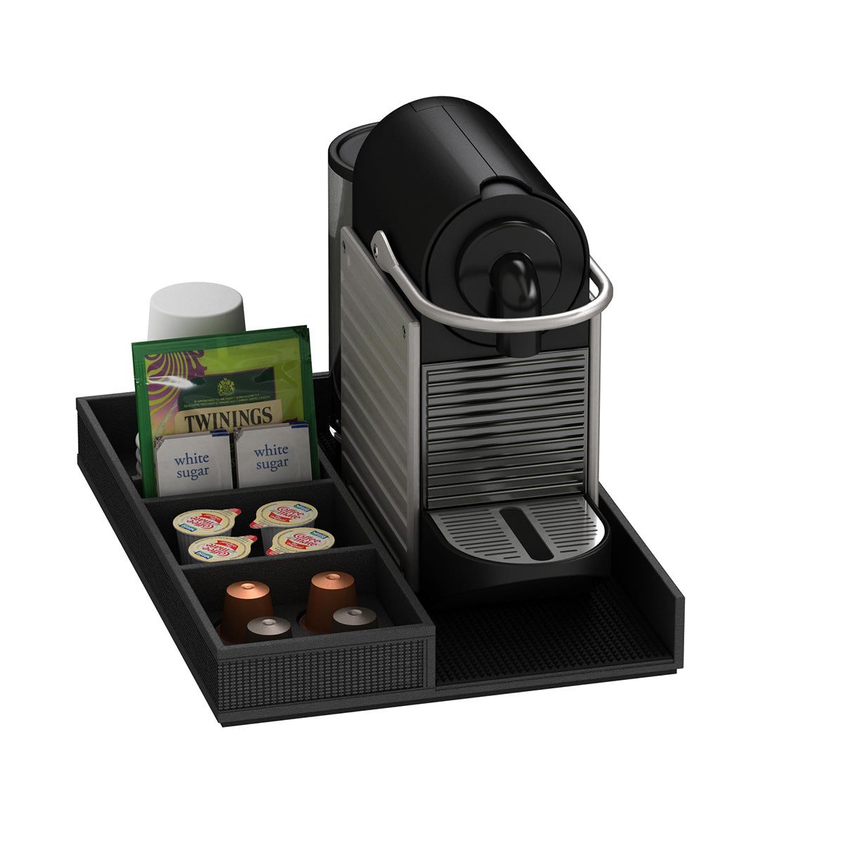 Coffee Machine and Condiment Tray - Classic Weave Leather Match - Signature Collection