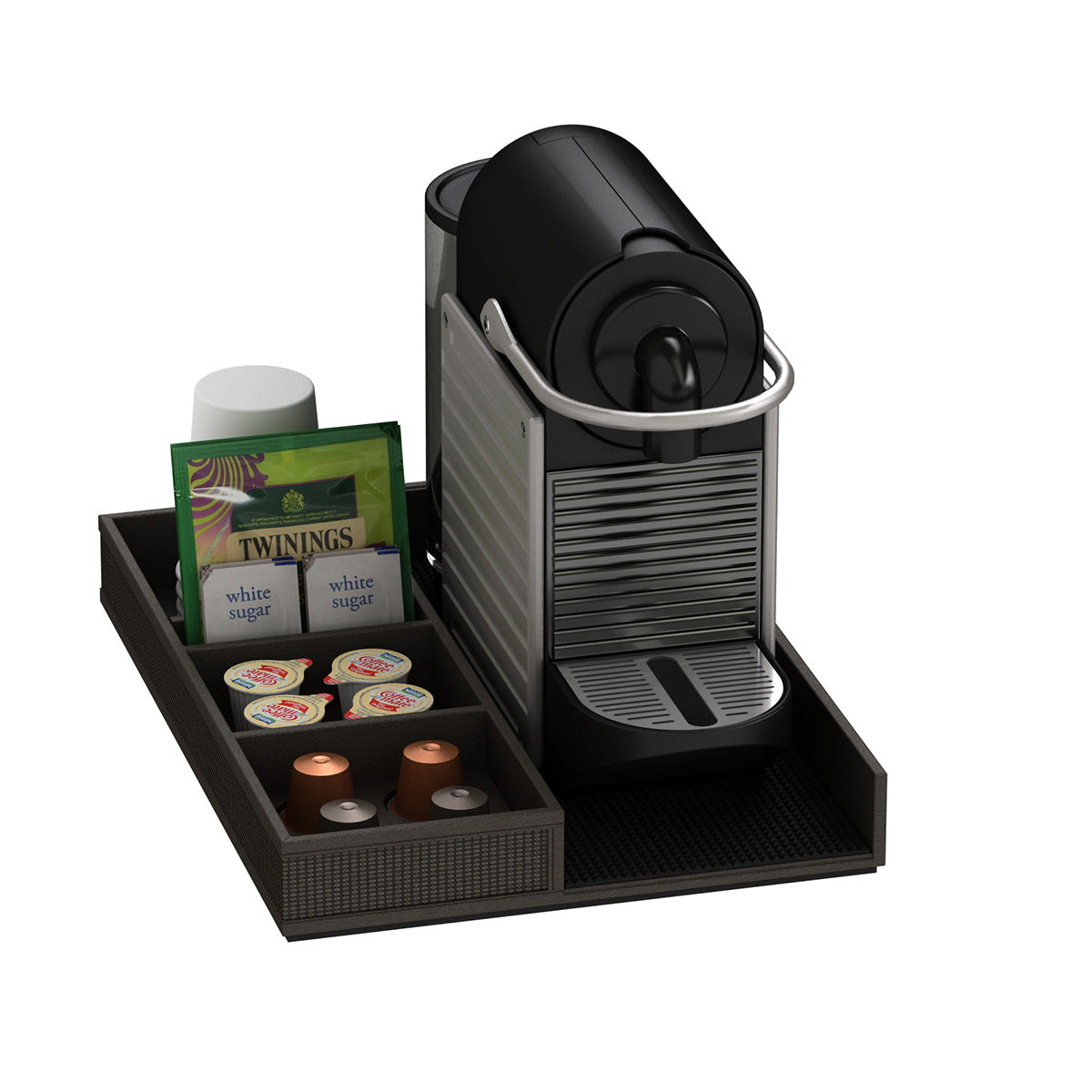 Coffee Machine and Condiment Tray - Classic Weave Leather Match - Signature Collection