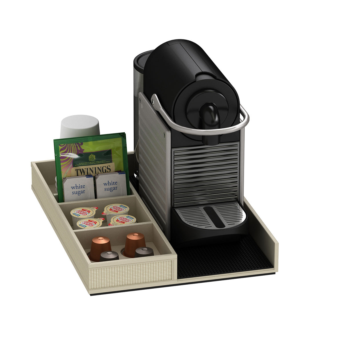 Coffee Machine and Condiment Tray - Classic Weave Leather Match - Signature Collection
