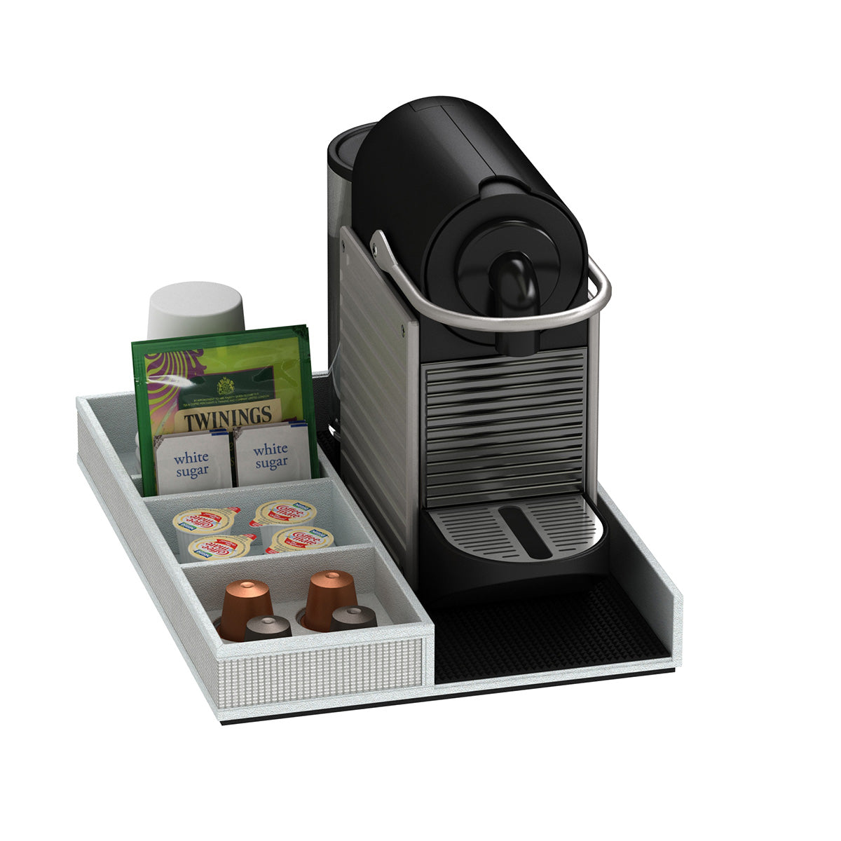Coffee Machine and Condiment Tray - Classic Weave Leather Match - Signature Collection