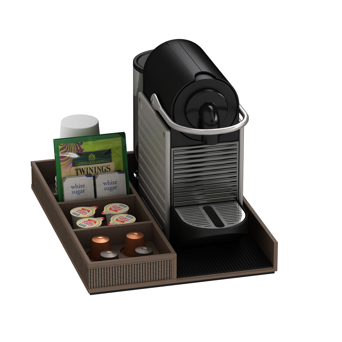 Coffee Machine and Condiment Tray - Classic Weave Leather Match - Signature Collection