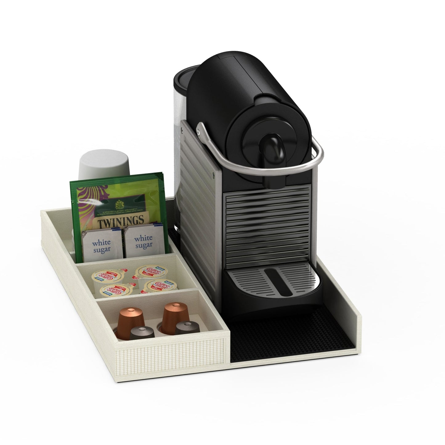 Coffee Machine and Condiment Tray - Classic Weave Leather Match - Signature Collection