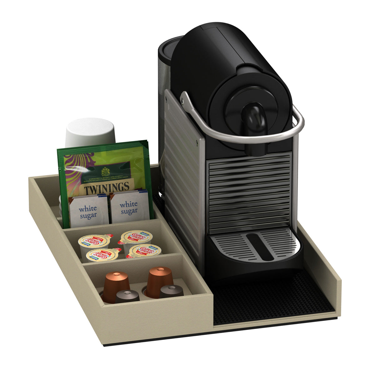 Coffee Machine and Condiment Tray - Smooth Leather Match - Signature Collection