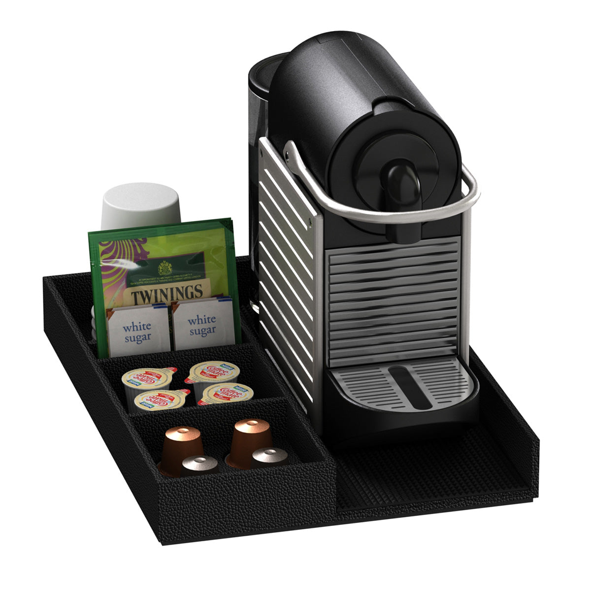 Coffee Machine and Condiment Tray - Faux Shagreen Leather Match - Signature Collection