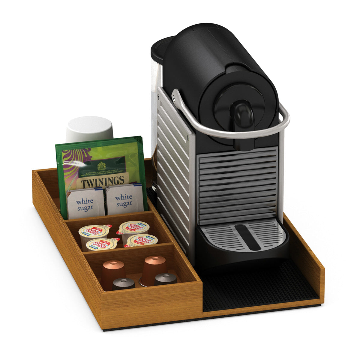Coffee Machine and Condiment Tray - Heritage Wood - Signature Collection