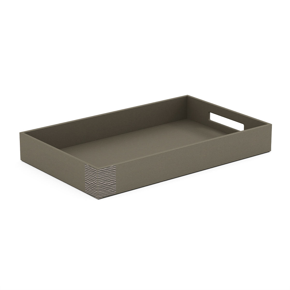 Service Tray with Handles - Embroidered Leather Match - Signature Collection
