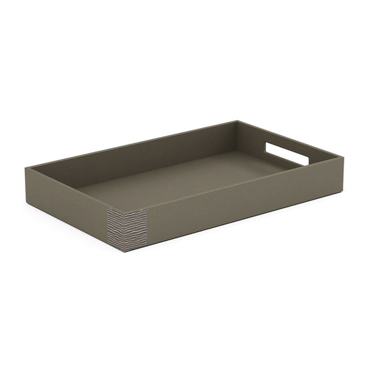 Service Tray with Handles - Embroidered Leather Match - Signature Collection
